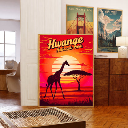 Hwange Vintage Travel Poster