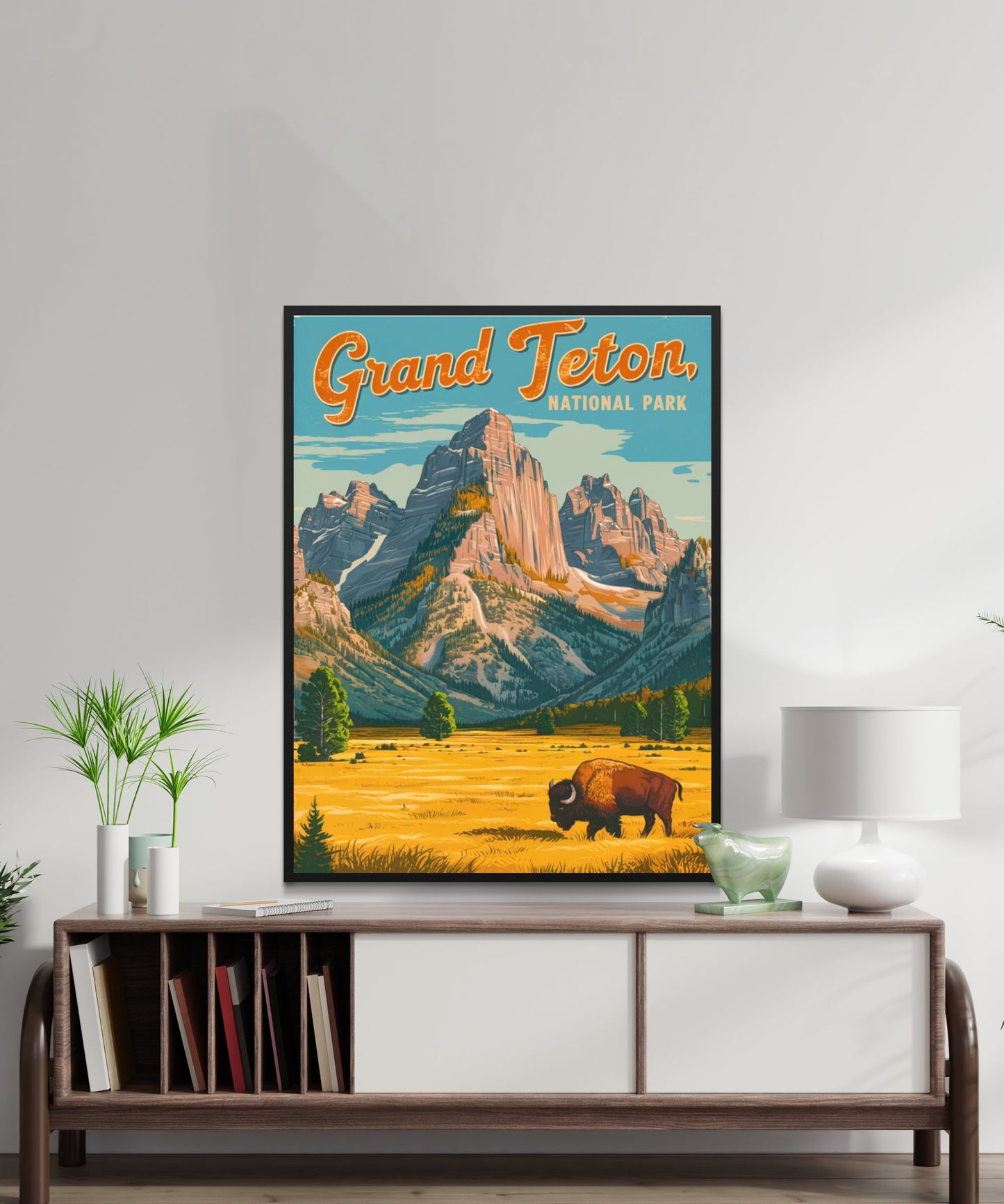 Grand Teton Vintage Travel Poster - Wildlife Haven