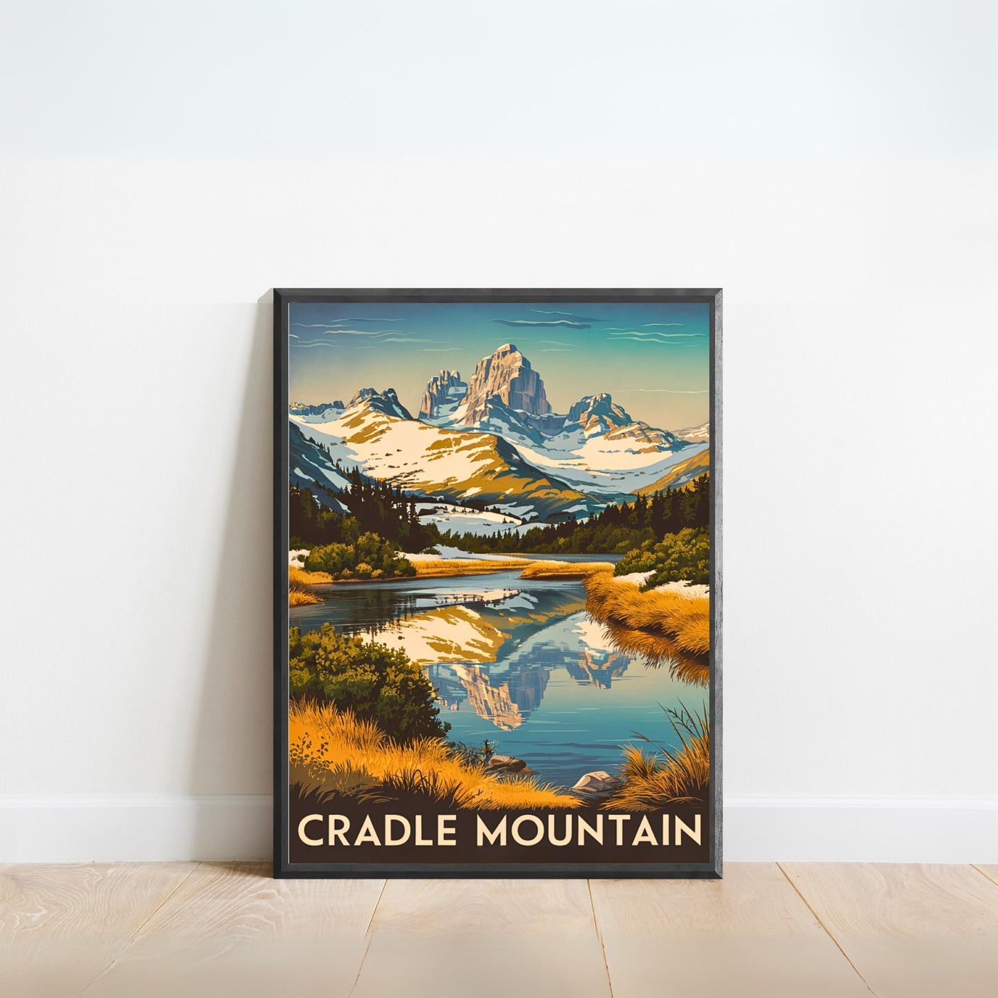 Cradle Mountains Vintage Travel Poster - Peaceful Peaks