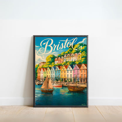 Bristol Vintage Travel Poster - Harbour Town