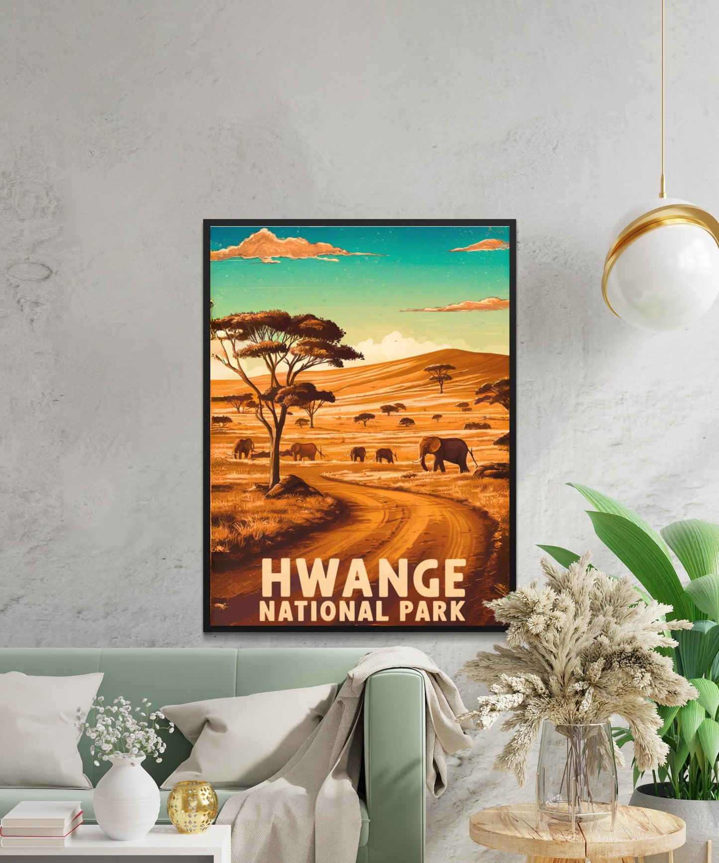 Hwange Vintage Travel Poster -  Rich Wildlife