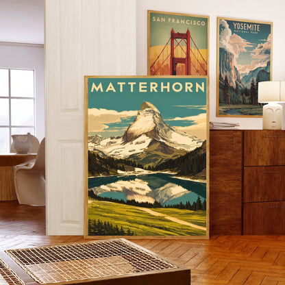 Matterhorn Vintage Travel Poster - Classic Alpine Charm