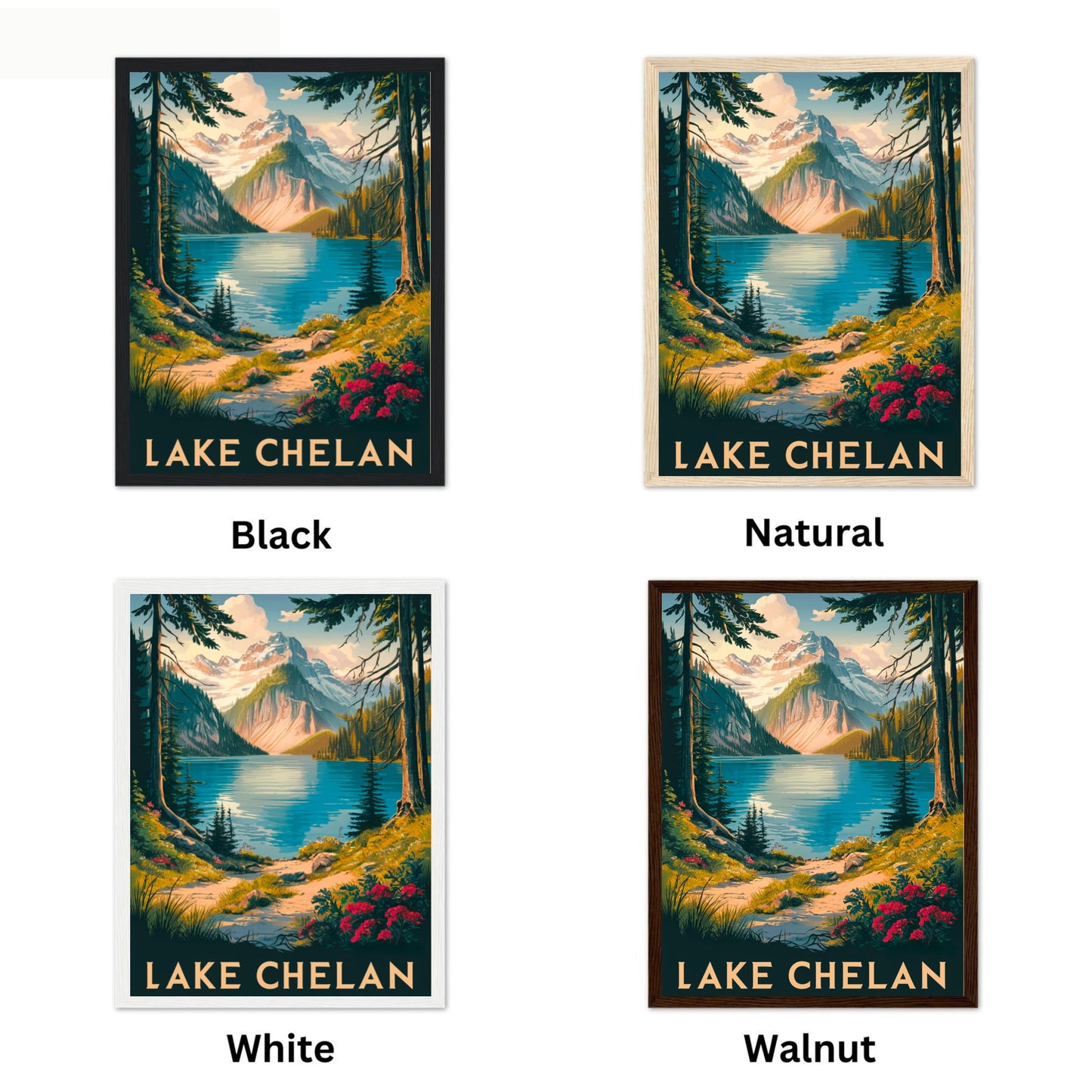 Lake Chelan Vintage Travel Poster - Tranquil Waters