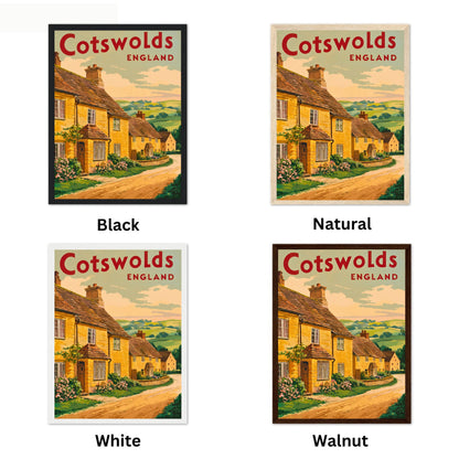 Cotswolds Vintage Travel Poster