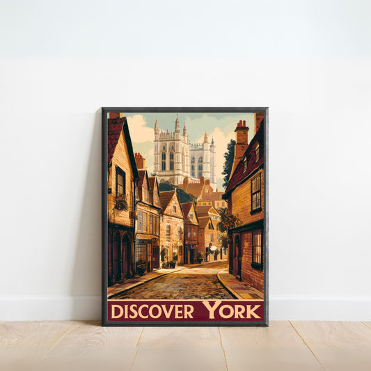 York Vintage Travel Poster -  Historic Charm