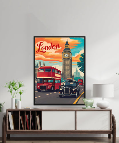 London Vintage Travel Poster - Urban Elegance