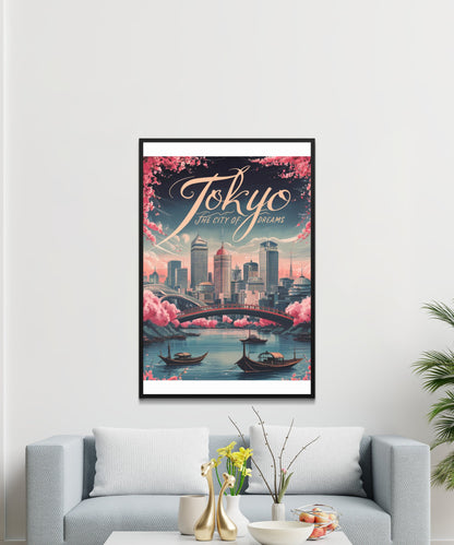 Tokyo Vintage Travel Poster - Beautiful Views