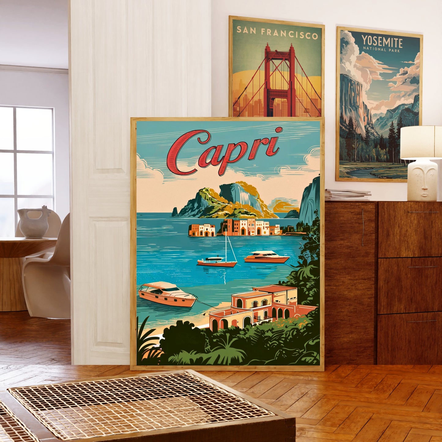 Capri Vintage Travel Poster - Timeless Mediterranean Elegance