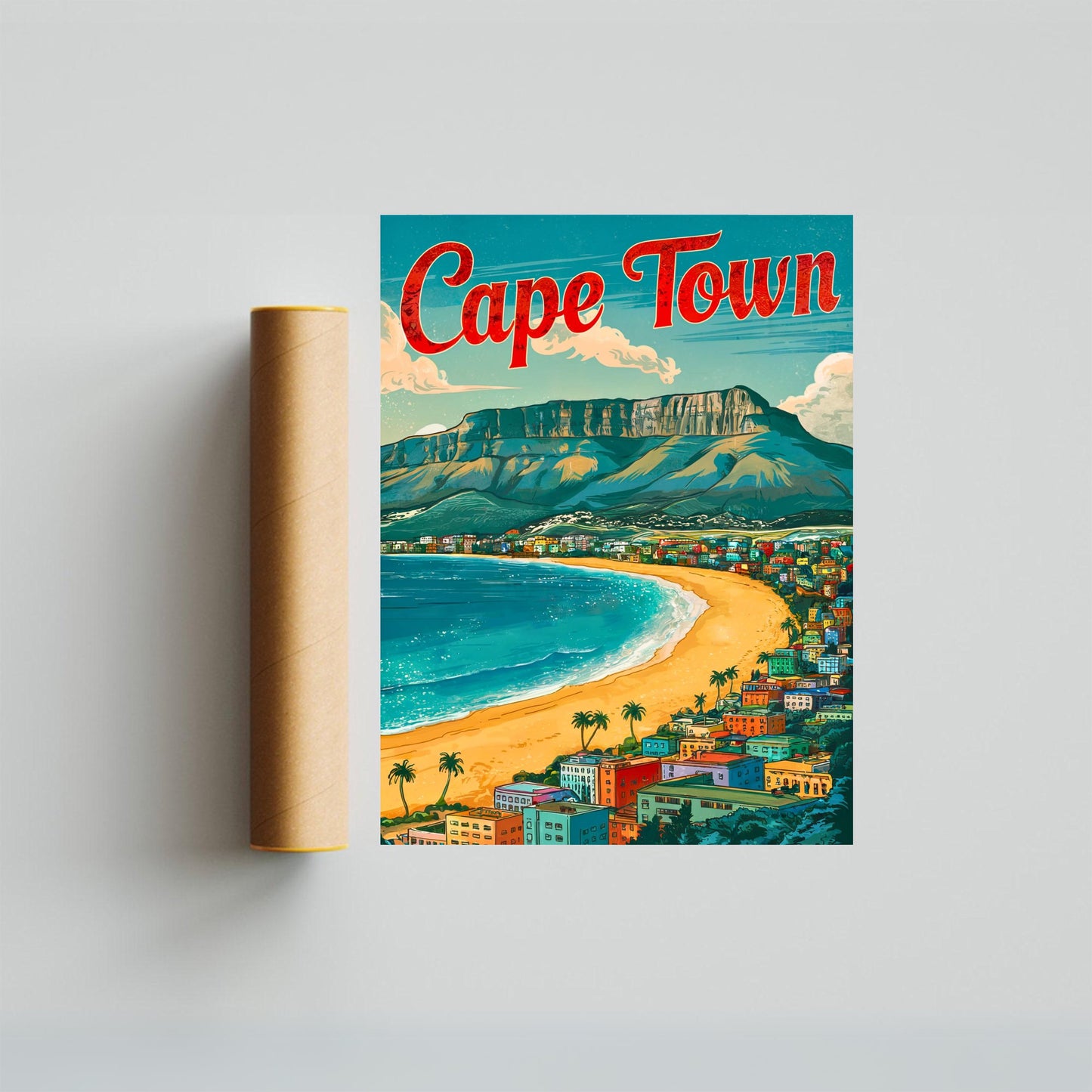 Cape Town Vintage Travel Poster - South Africa Landscape