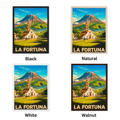 La Fortuna Vintage Travel Poster - Majestic Peak