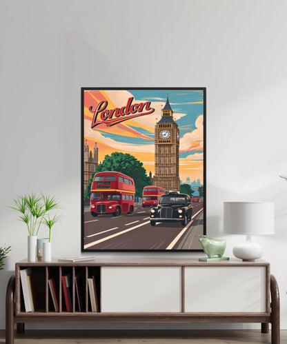 London Vintage Travel Poster