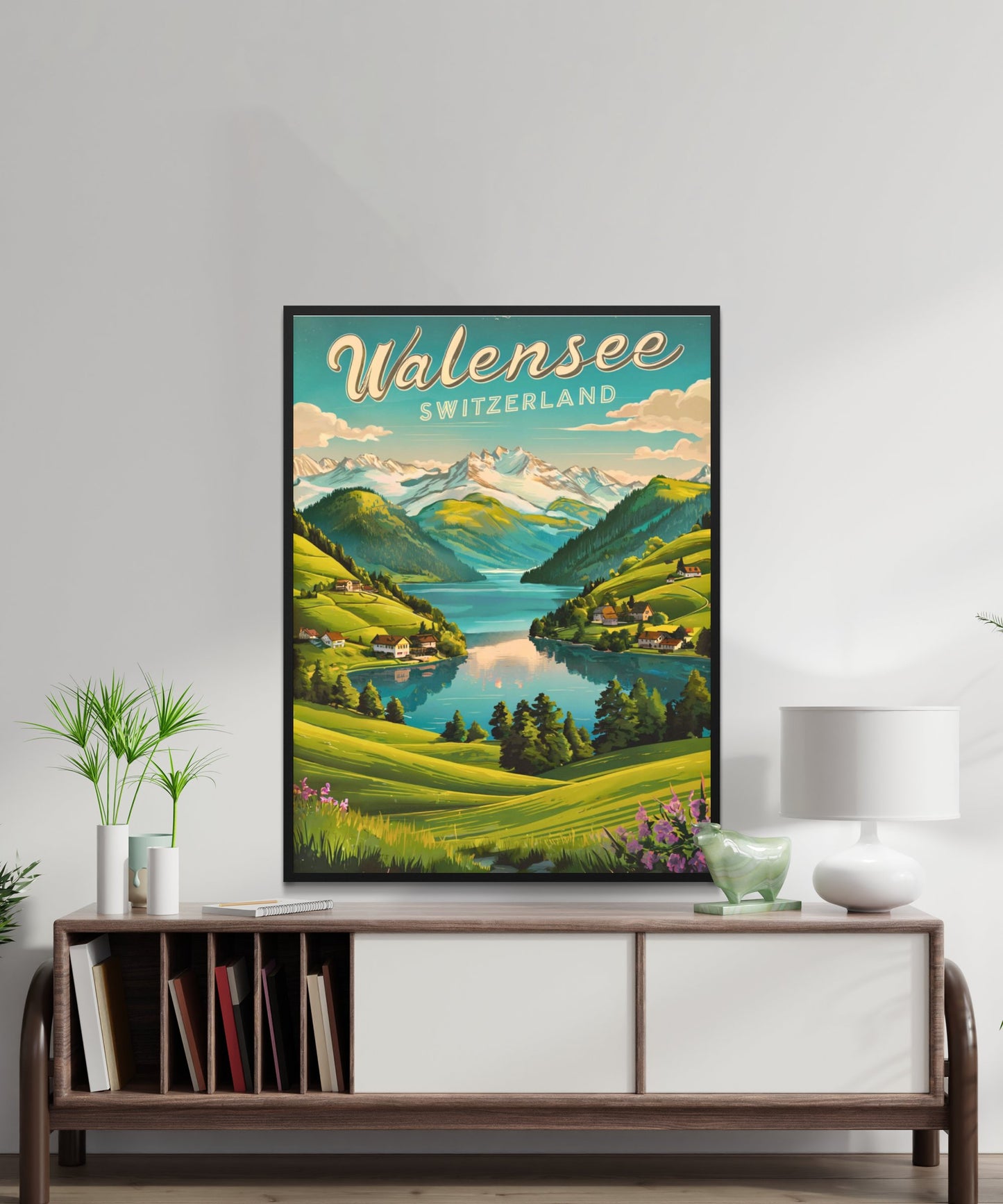 Walensee Vintage Travel Poster - Timeless Alpine Tranquility