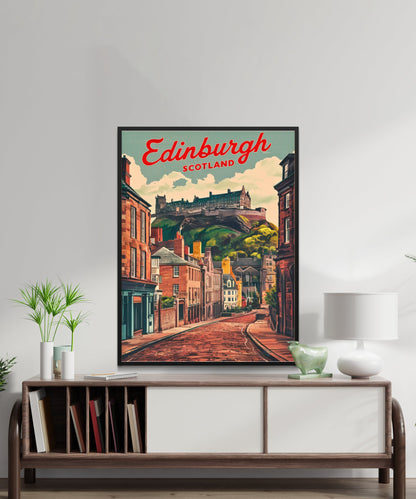Edinburgh Vintage Travel Poster - Timeless Scottish Splendor