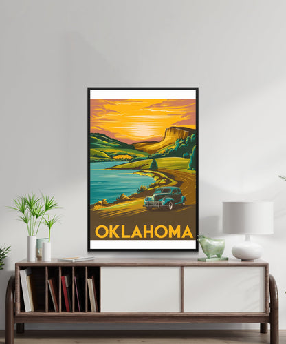 Oklahoma Vintage Travel Poster - Lake Country