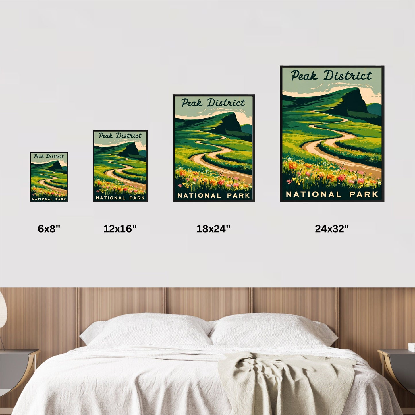 Peak District Vintage Travel Poster -Tranquil British Landscapes