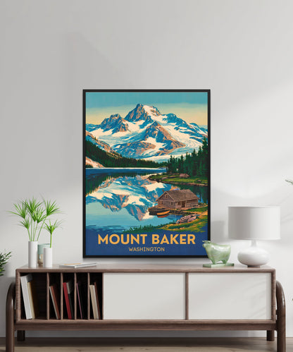 Mount Baker Vintage Travel Poster - Timeless Pacific Northwest Majesty