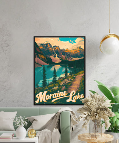 Moraine Lake Vintage Travel Poster