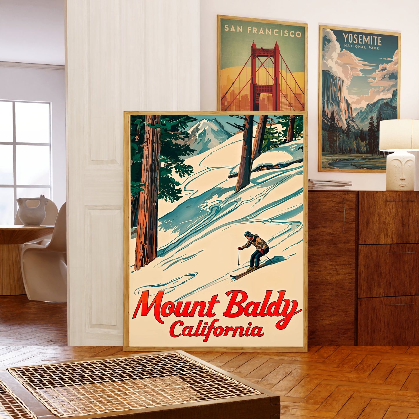 Mount Baldy Vintage Travel Poster - Scenic Peaks and Trails