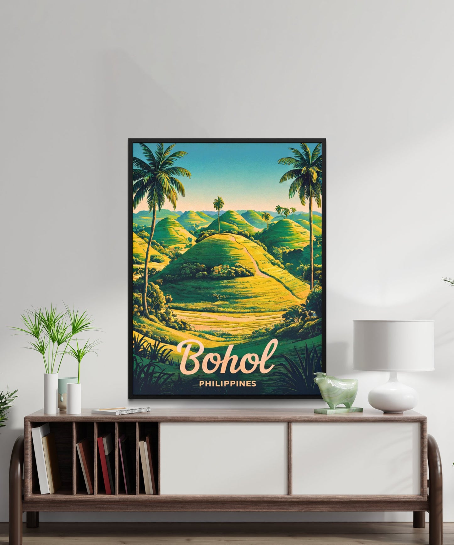 Bohol Vintage Travel Poster - Chocolate Hills