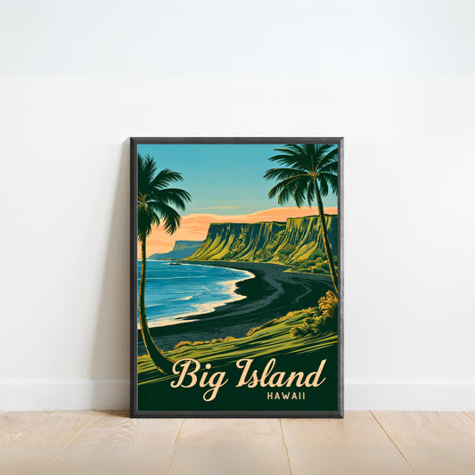 Big Island Vintage Travel Poster -  Heart of Hawaii's Natural Wonders