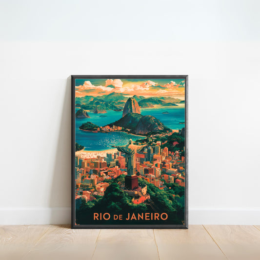 Rio De Janeiro Vintage Travel Poster