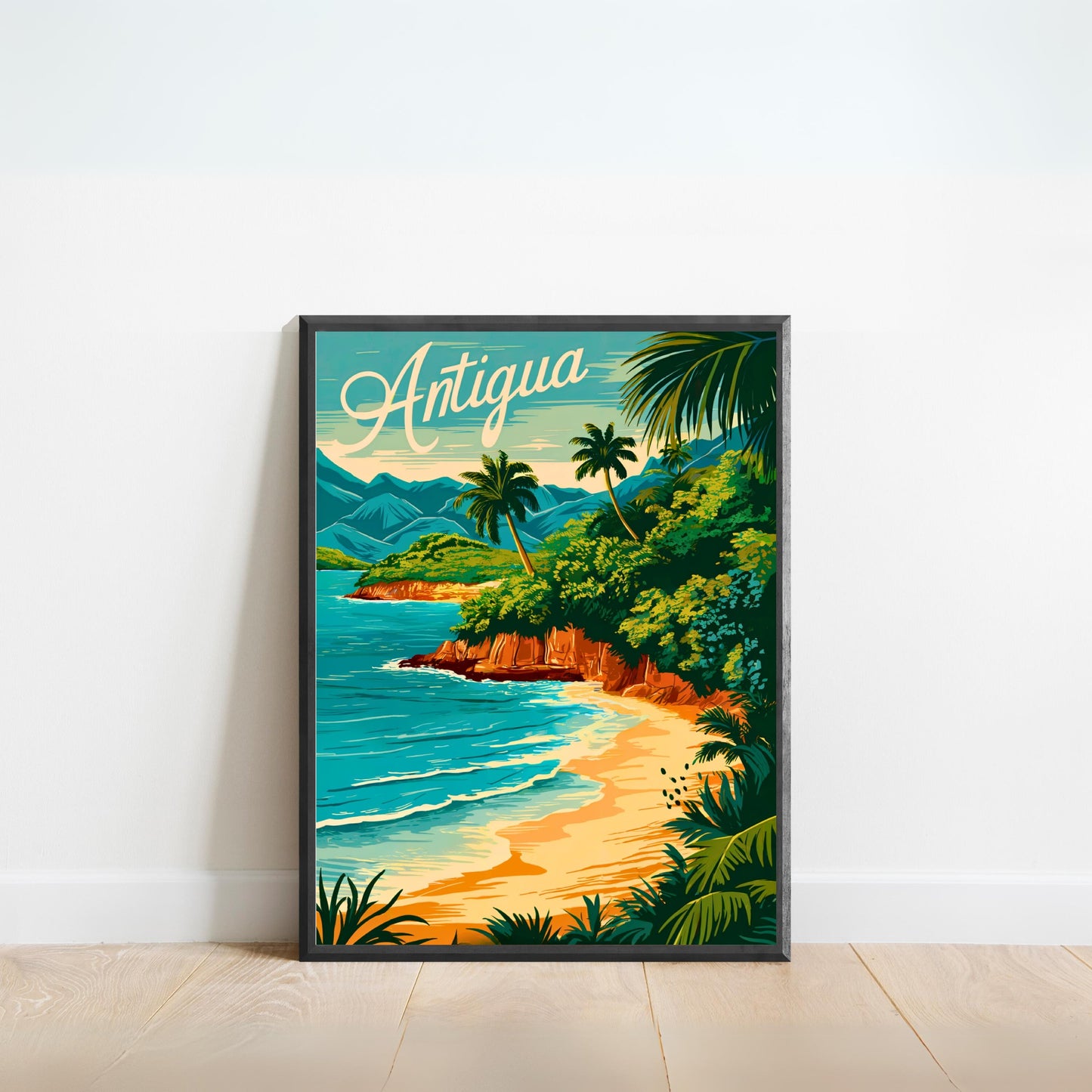 Antigua Vintage Travel Poster - Caribbean Paradise