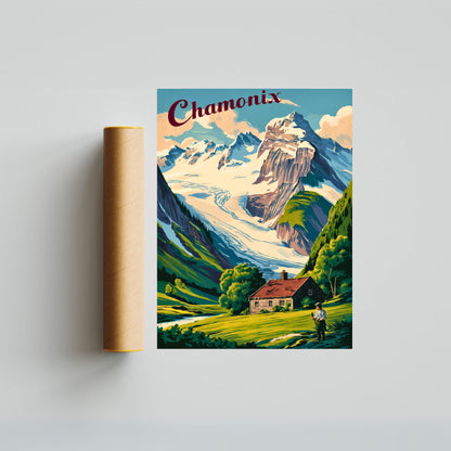 Chamonix Vintage Travel Poster - French Alps Adventure