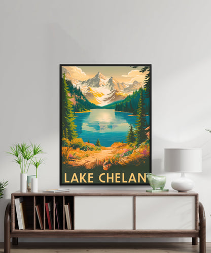 Lake Chelan Vintage Travel Poster - Pristine Waters