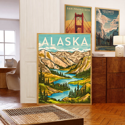 Alaska Vintage Travel Poster - Wilderness Majesty