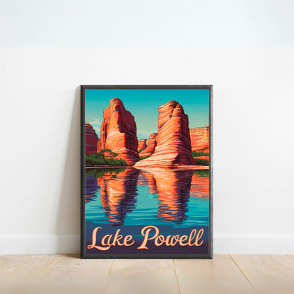 Lake Powell Vintage Travel Poster - Fishing Retreat