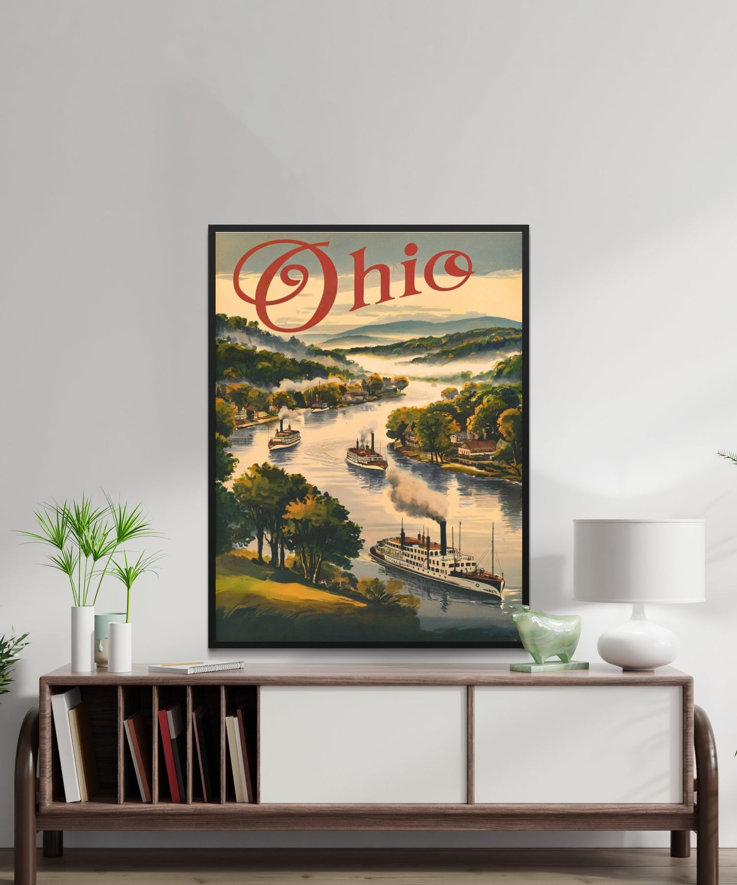 Ohio Vintage Travel Poster - Lake Erie to the Appalachian Hills