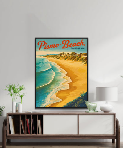 Pismo Beach Vintage Travel Poster