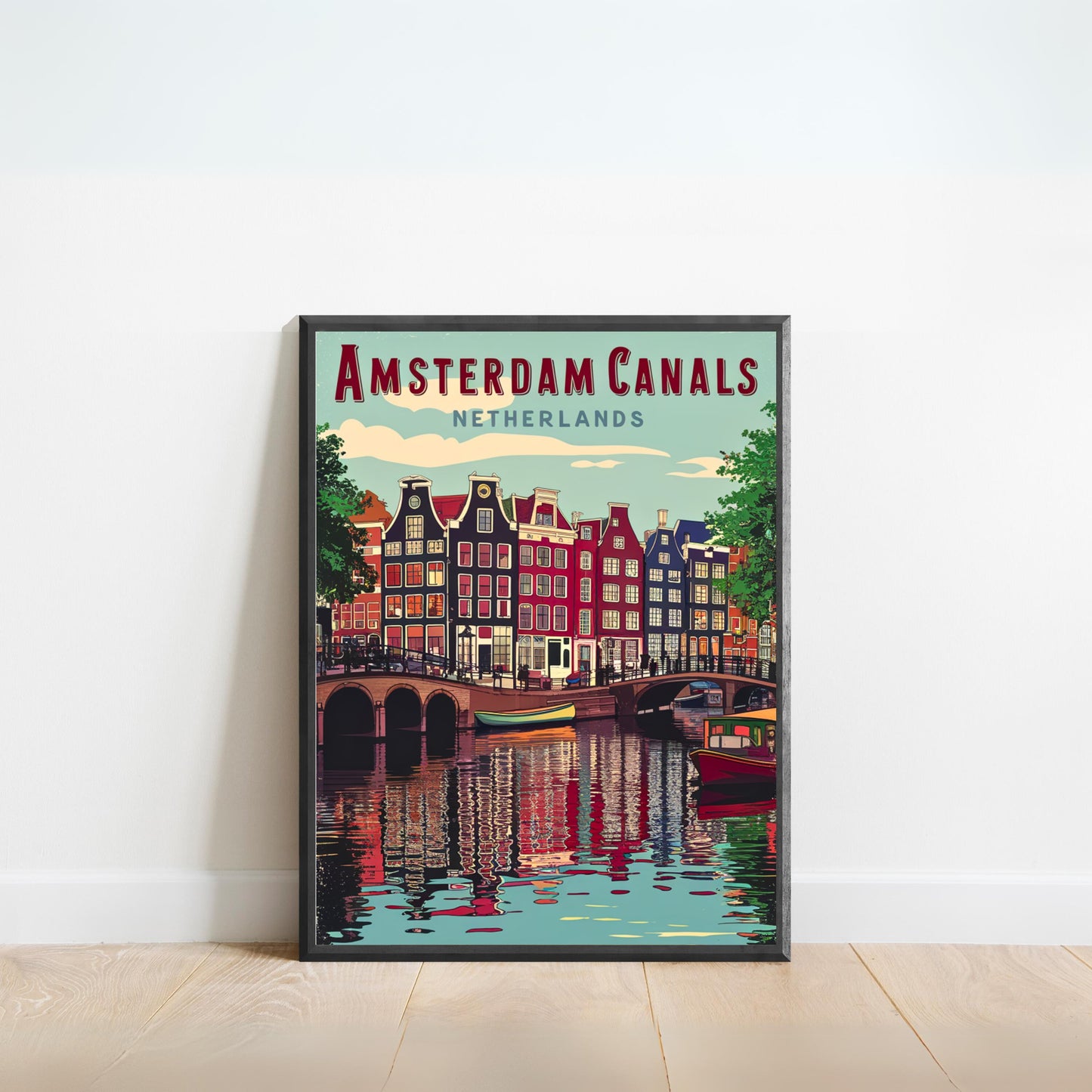 Amsterdam Vintage Travel Poster - Timeless Beauty