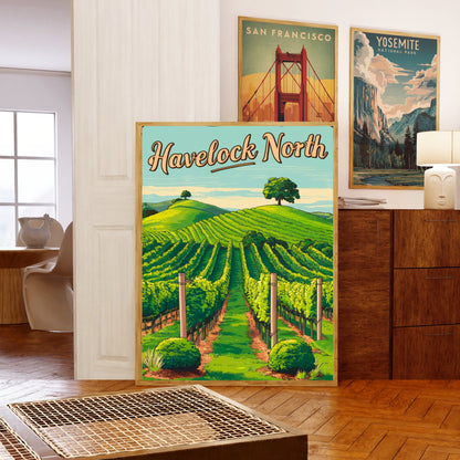 Havelock North Vintage Travel Poster