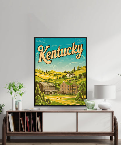 Kentucky Vintage Travel Poster - Bourbon Country