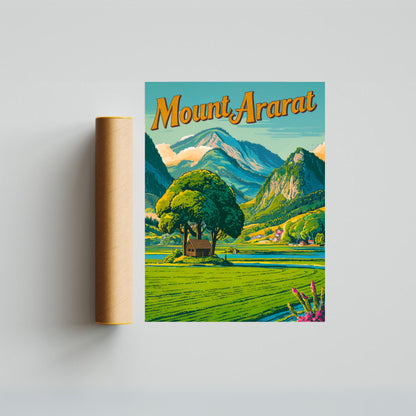 Mount Ararat Vintage Travel Poster - Sacred Mountain