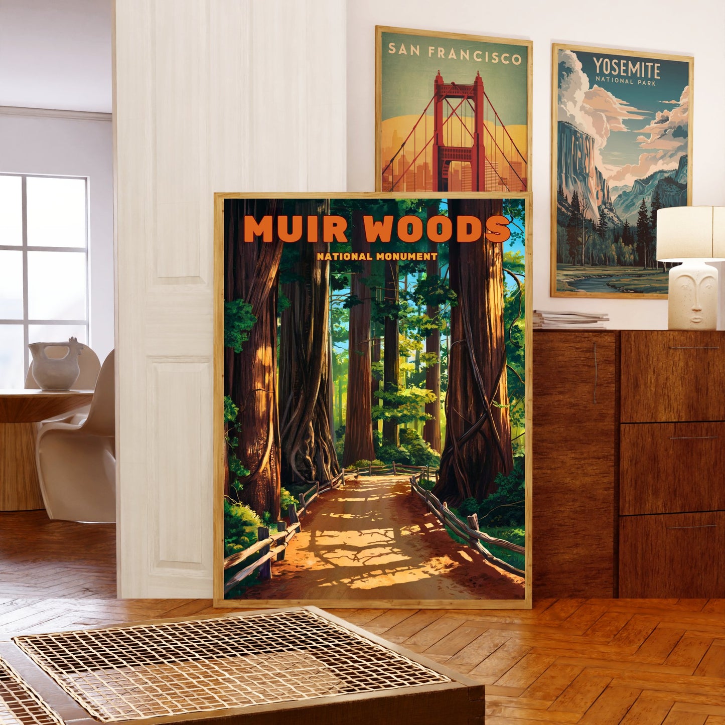 Muir Woods Vintage Travel Poster - Timeless Redwoods Sanctuary