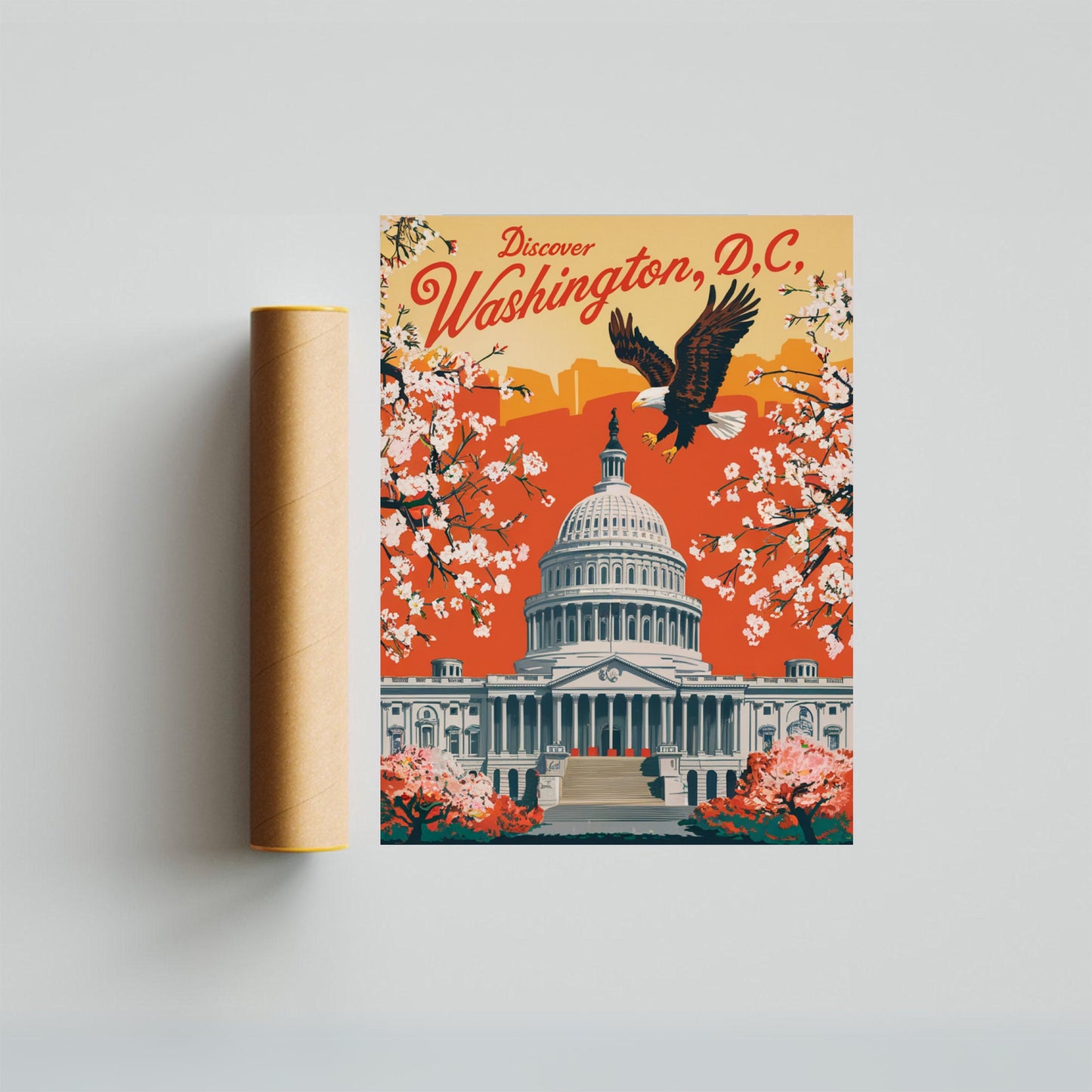 Washington D.C. Vintage Travel Poster - Timeless Capital Splendor