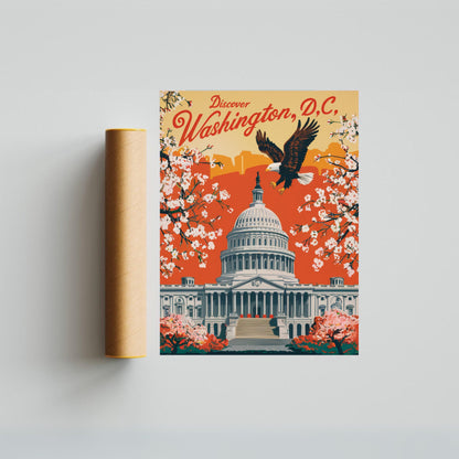 Washington D.C. Vintage Travel Poster - Timeless Capital Splendor