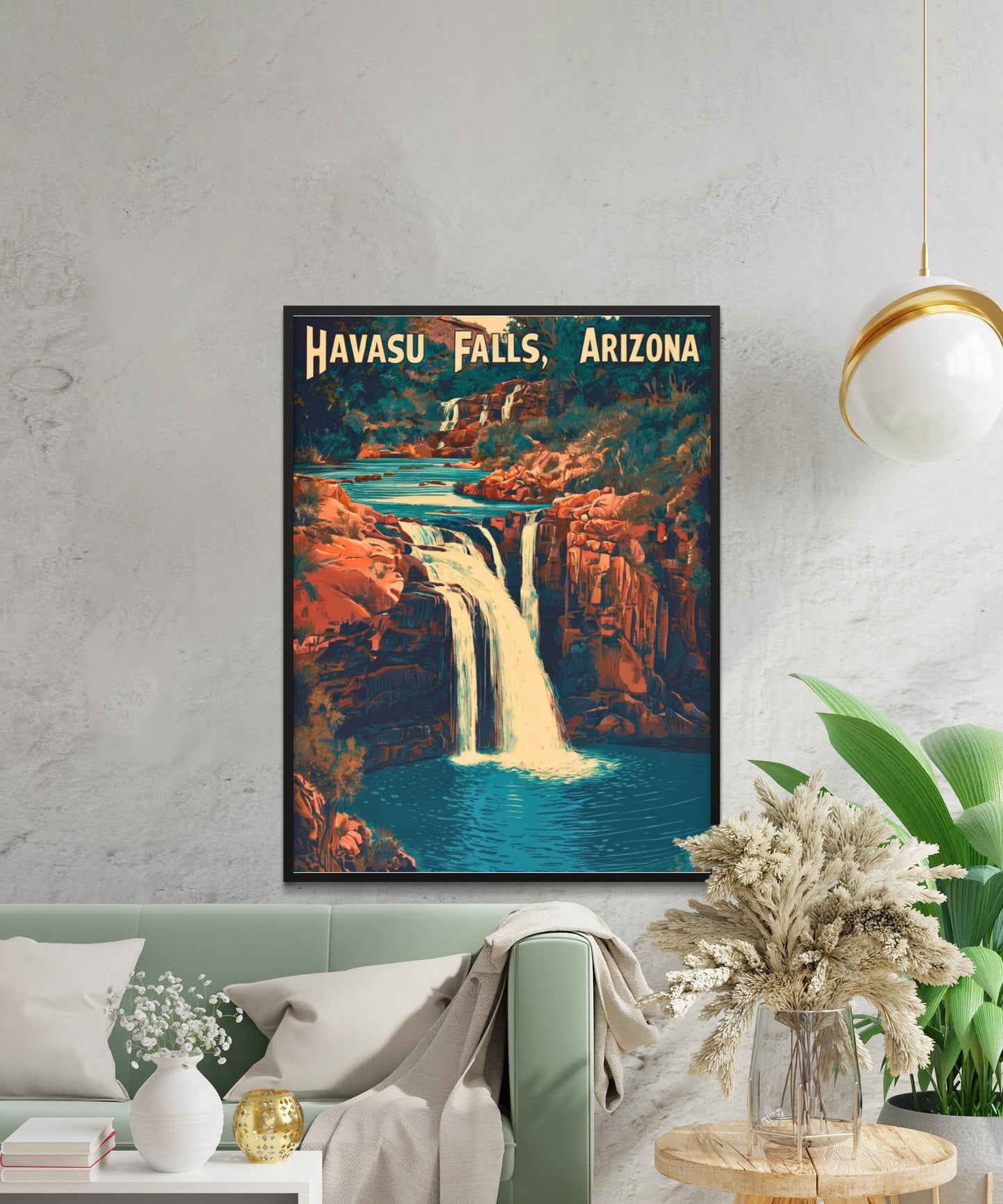 Havasu Falls Vintage Travel Poster - Hidden Gem of the Grand Canyon