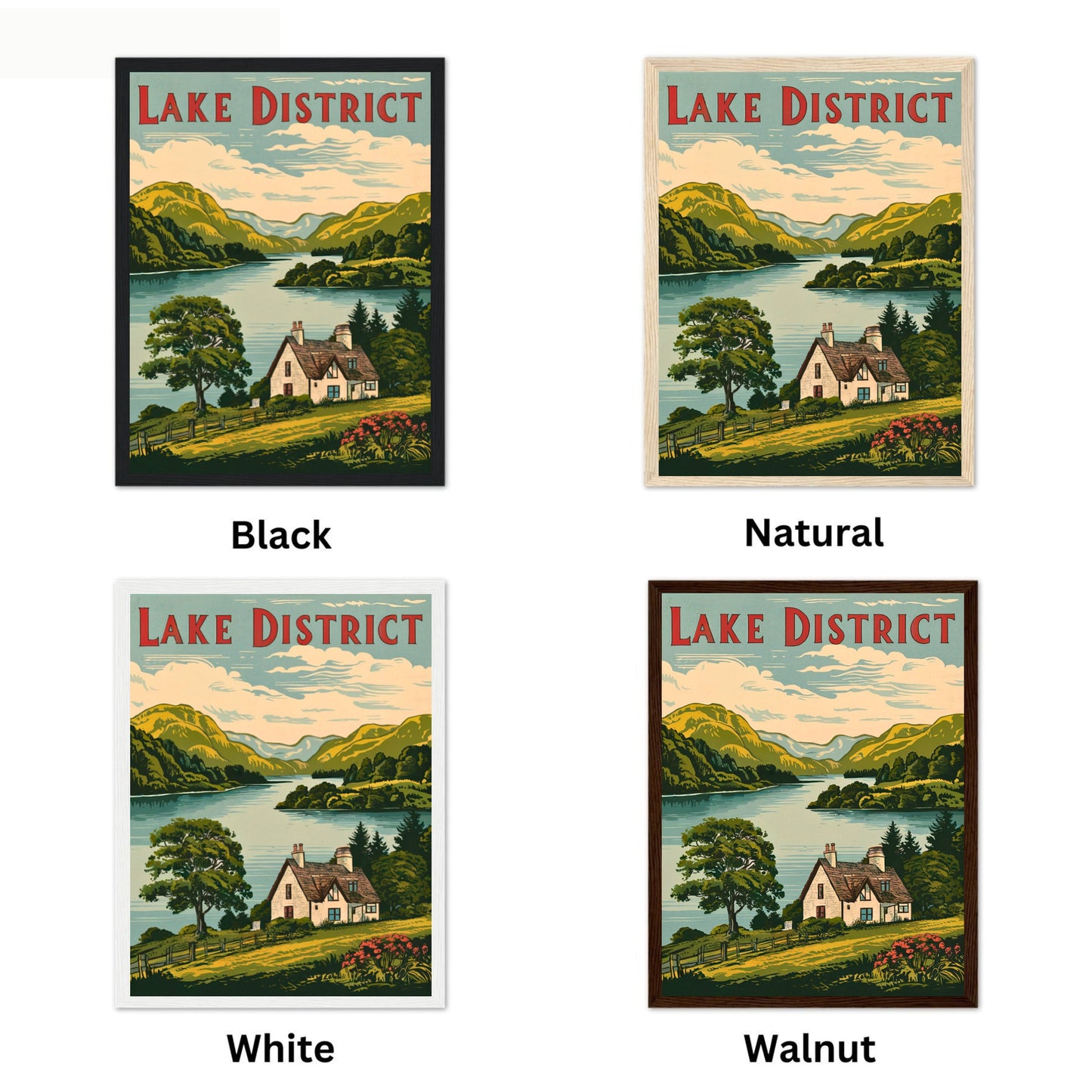 Lake District Vintage Travel Poster