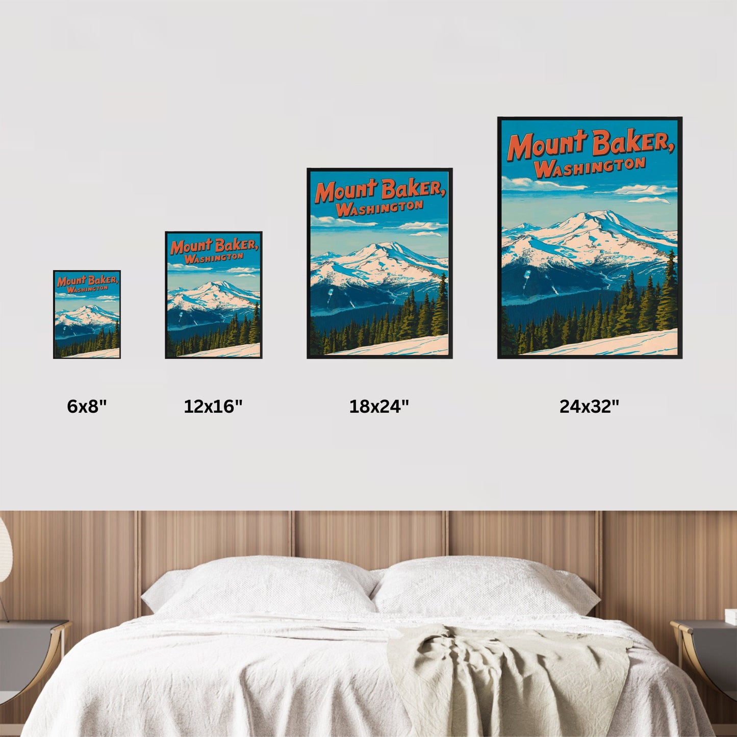 Mount Baker Vintage Travel Poster  - Washington's Alpine Icon