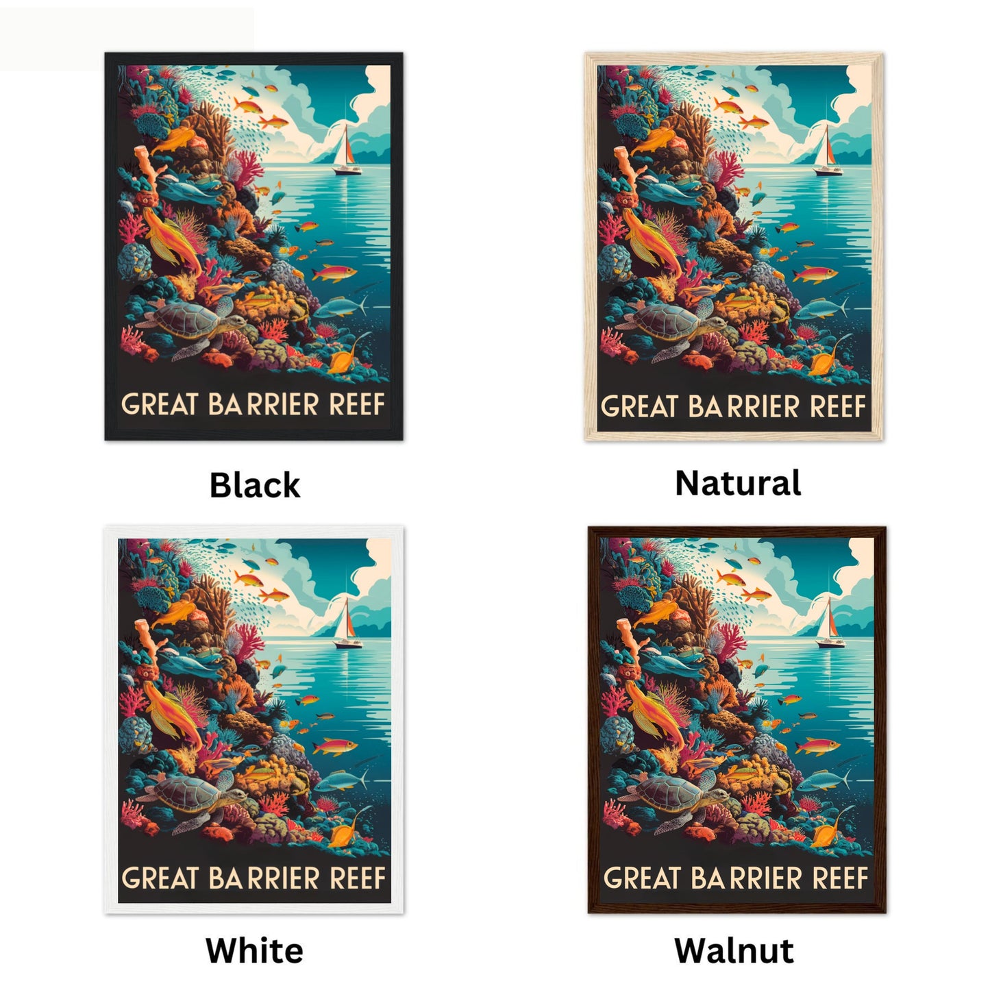 Great Barrier Reef Vintage Travel Poster - Beautiful Views