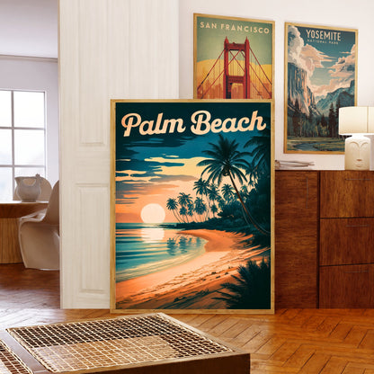 Palm Beach Vintage Travel Poster - Tropical Oasis