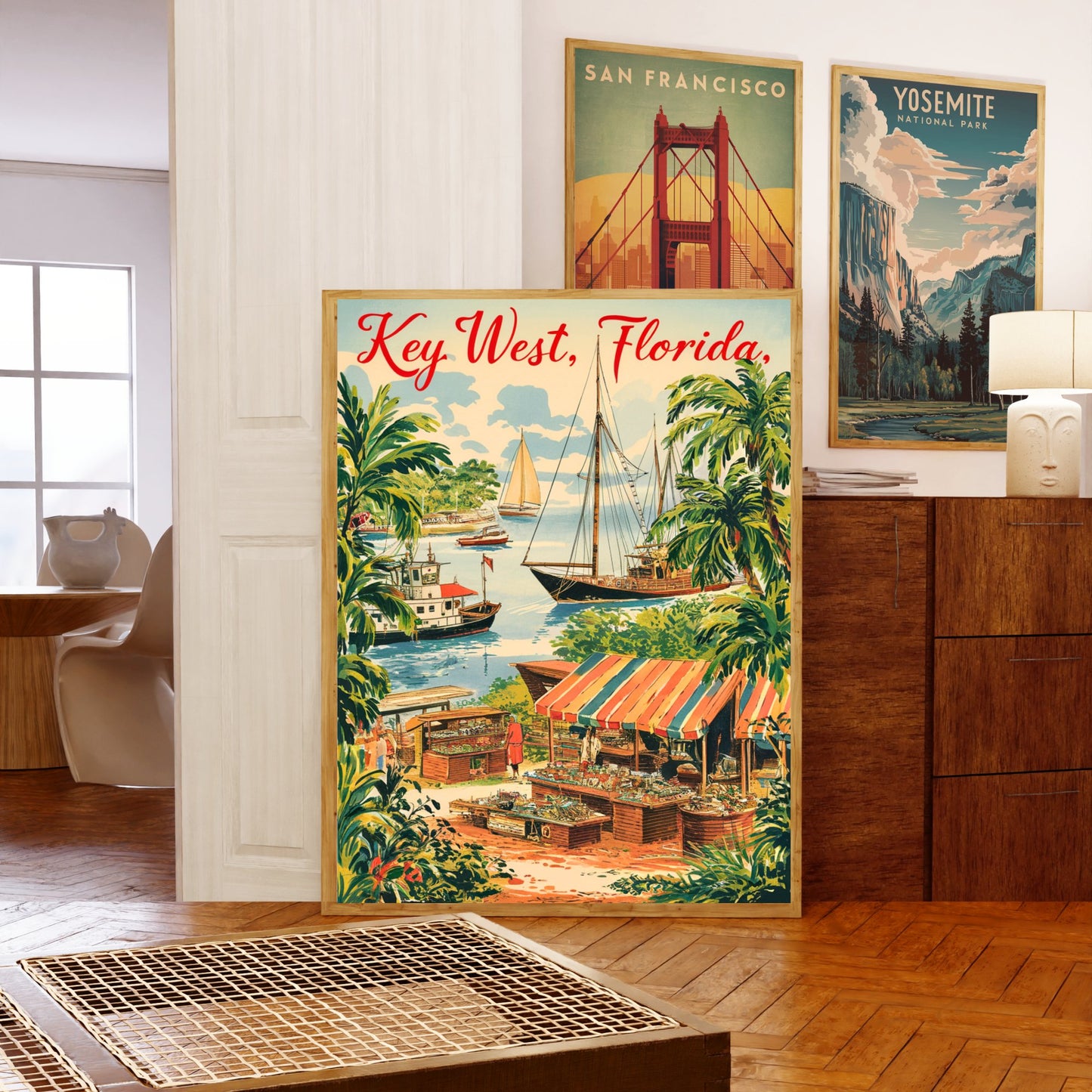 Key West Vintage Travel Poster- Coastal Escape