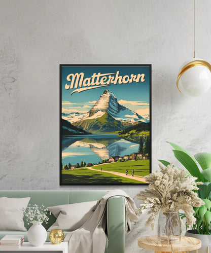 Matterhorn Vintage Travel Poster -Alpine Serenity