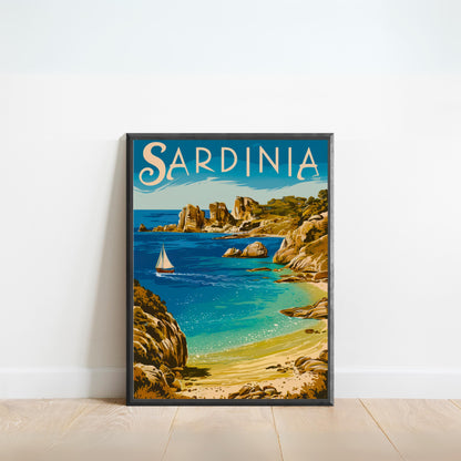 Sardinia Vintage Travel Poster