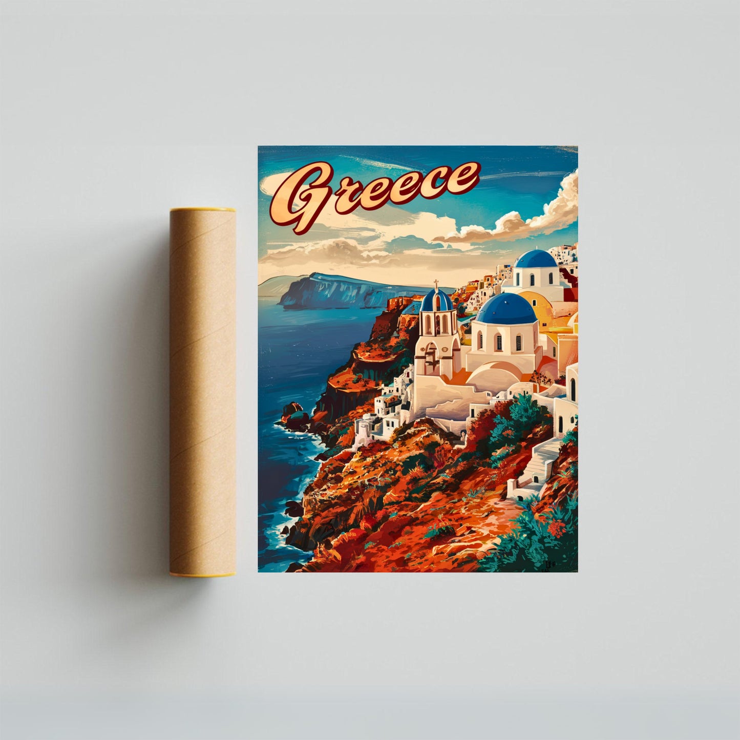 Greece Vintage Travel Poster - Islands of Myth