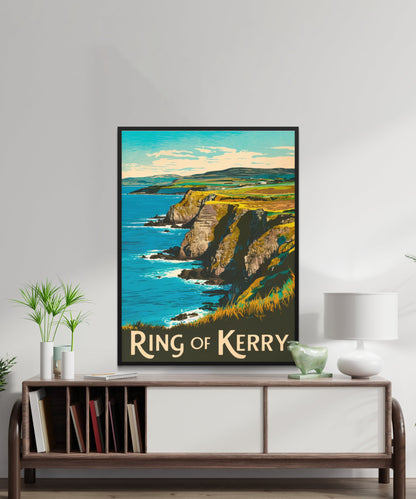 Ring of Kerry Vintage Travel Poster - Rolling Landscapes