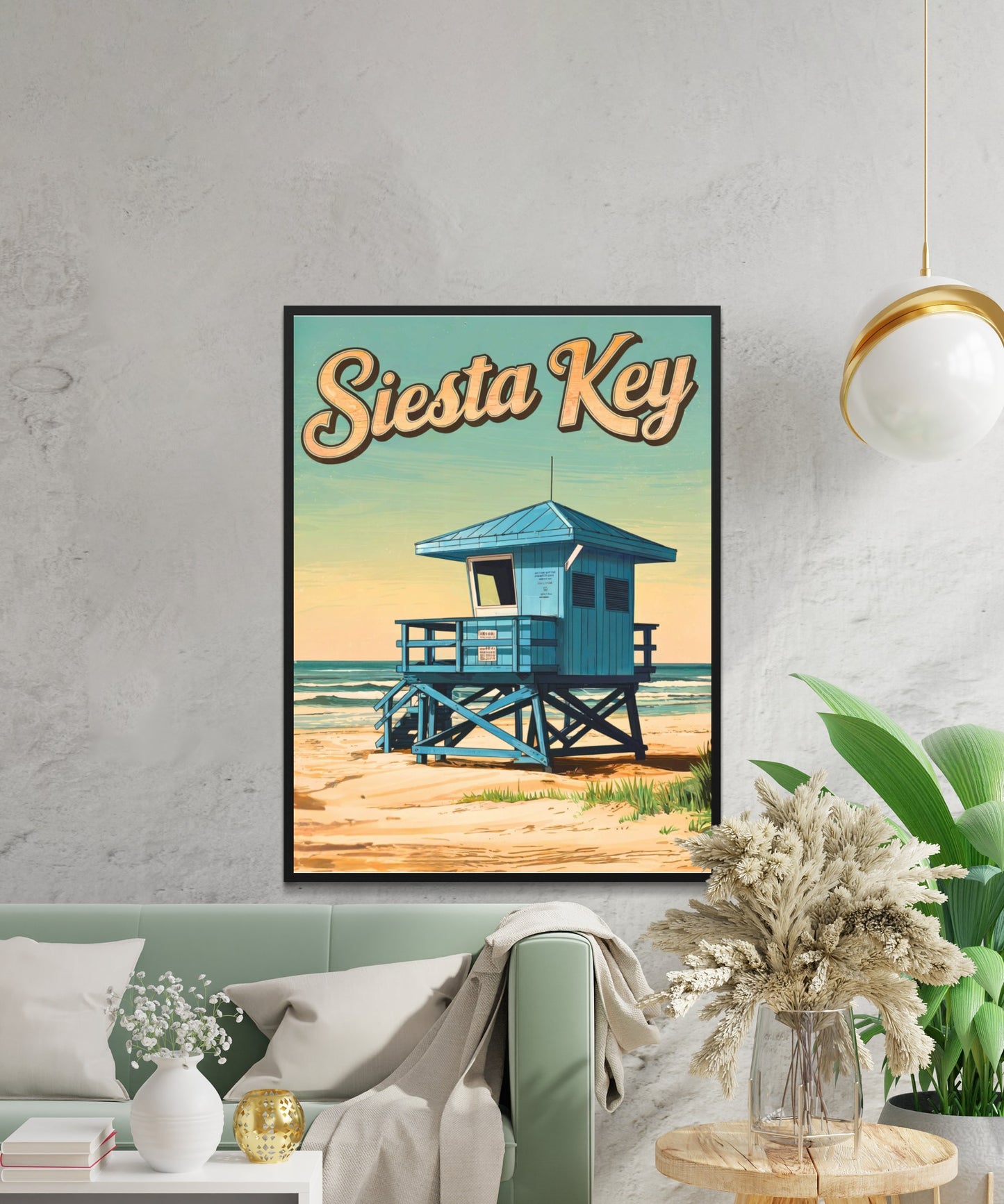 Siesta Key Vintage Travel Poster - Tropical Tranquility